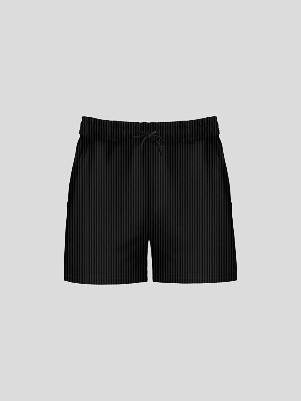 Oversize Ribbed Shorts Black