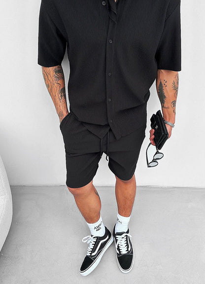 Oversize Ribbed Shorts Black