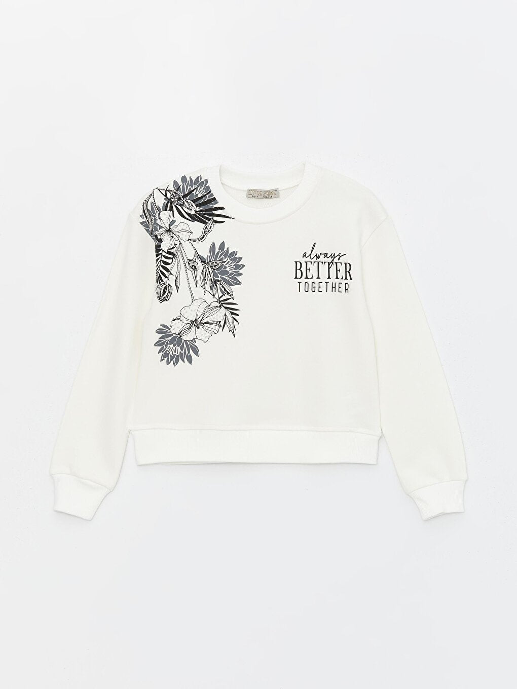 Girl's Three Thread Printed SweatShirt with Accessories