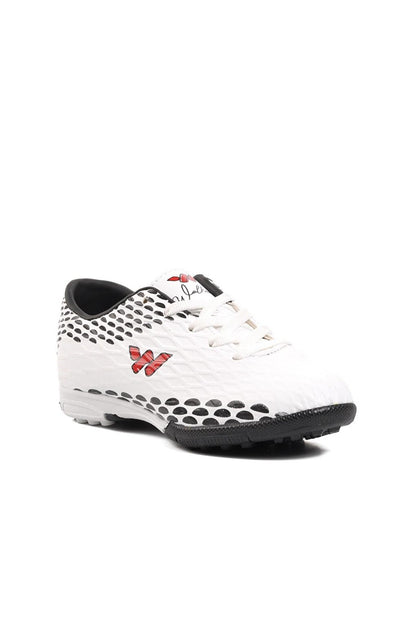 Victor-F White Laced Children's Astroturf Field Shoes