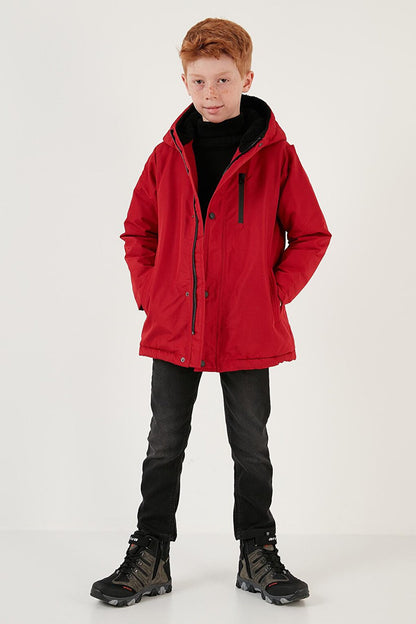 Hooded Coat with Zipper Pockets 6492325