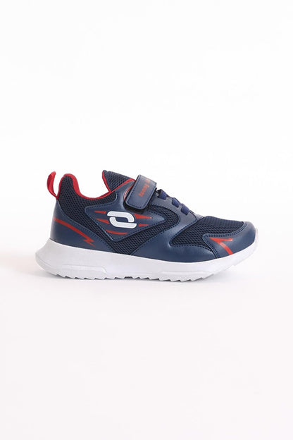 Children's Unisex Navy Blue Red Breathable Fabric Patterned Velcro Sports Shoes