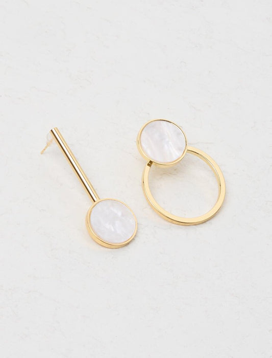 Different Pair of Earrings with Gold Round Detail