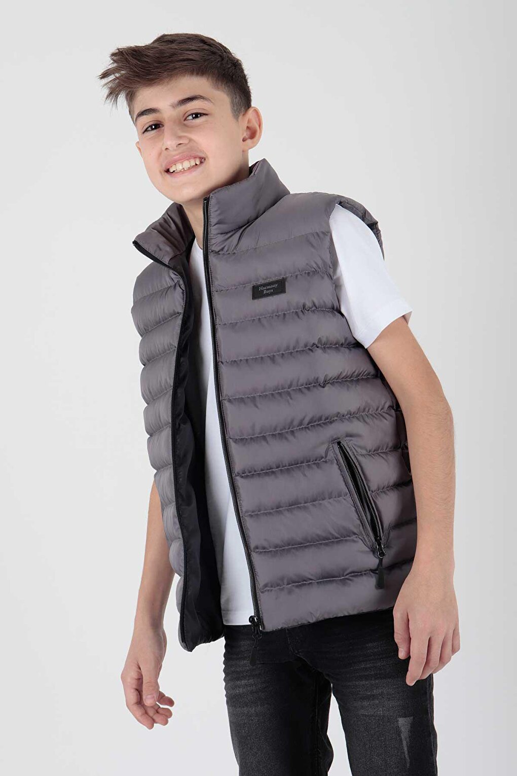 Boy's Hoodless Fashion Trend Puffer Vest Ak215354