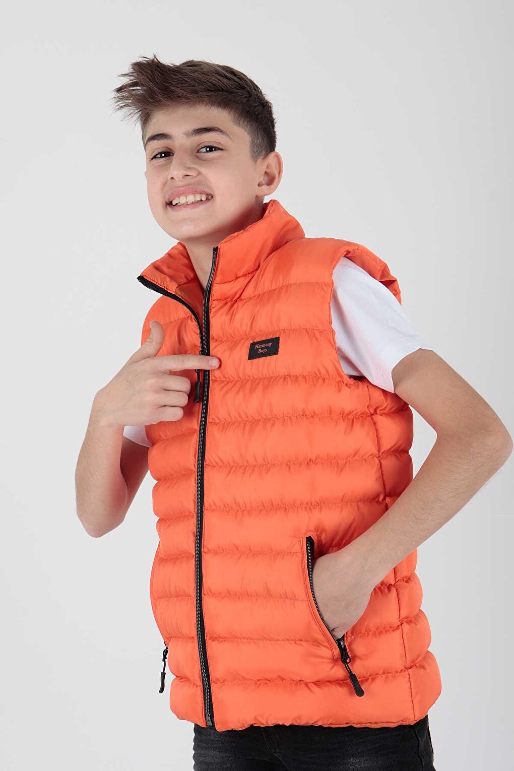 Boy's Hoodless Fashion Trend Puffer Vest Ak215354