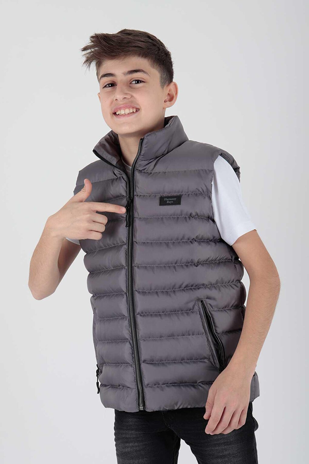 Boy's Hoodless Fashion Trend Puffer Vest Ak215354