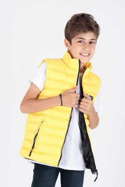 Boy's Hoodless Fashion Trend Puffer Vest Ak215354