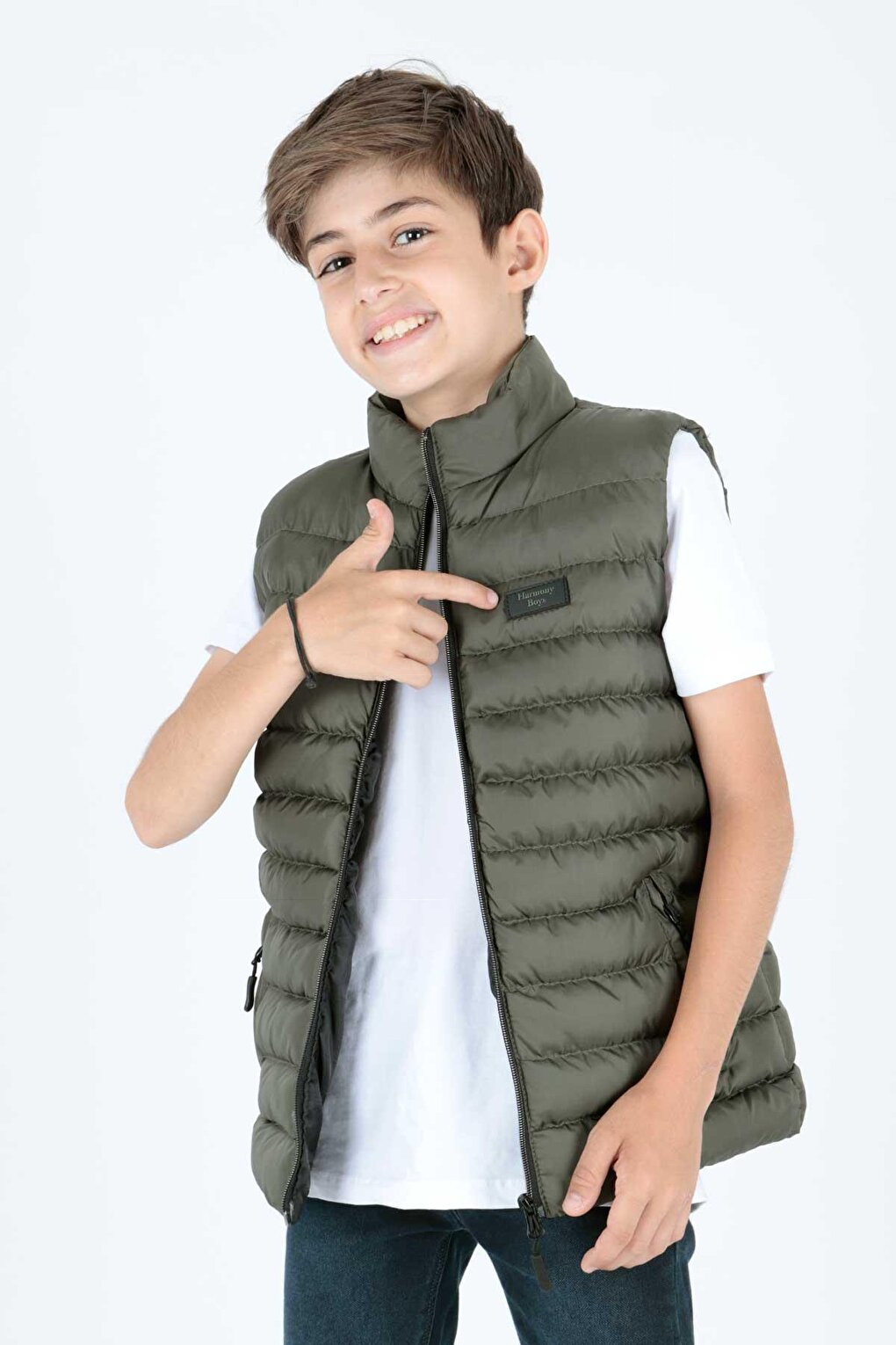 Boy's Hoodless Fashion Trend Puffer Vest Ak215354