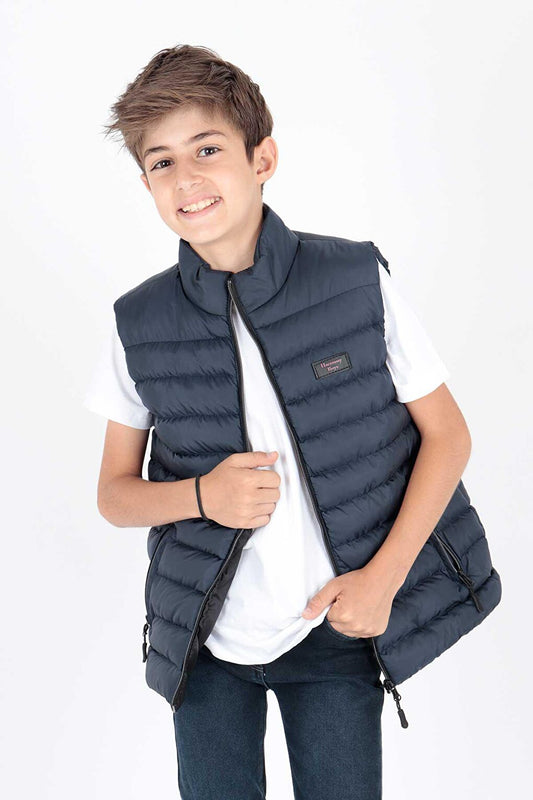 Boy's Hoodless Fashion Trend Puffer Vest Ak215354