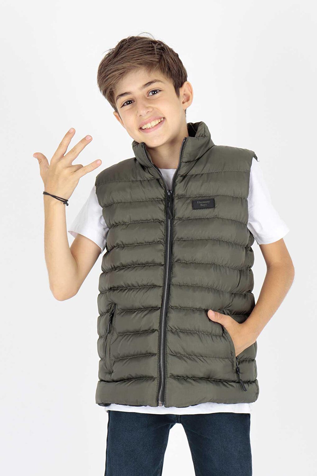 Boy's Hoodless Fashion Trend Puffer Vest Ak215354