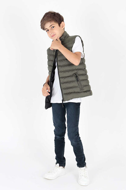 Boy's Hoodless Fashion Trend Puffer Vest Ak215354