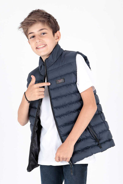 Boy's Hoodless Fashion Trend Puffer Vest Ak215354