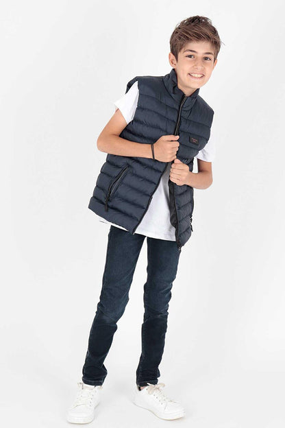 Boy's Hoodless Fashion Trend Puffer Vest Ak215354