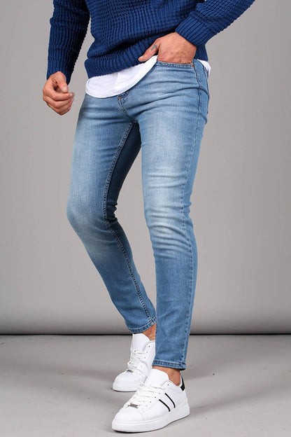 Blue Stonewashed Slim Fit Men's Jean 6342