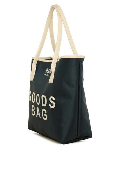 Printed Leather Garnished Tote Bag