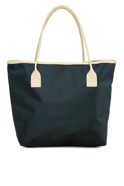 Printed Leather Garnished Tote Bag