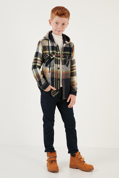 Hooded Double Pocket Plaid Winter Lumberjack Shirt CF24W81781