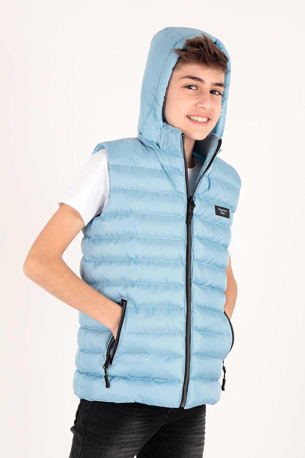 Boy's Fashion Trend Hooded Puffer Vest Ak215051