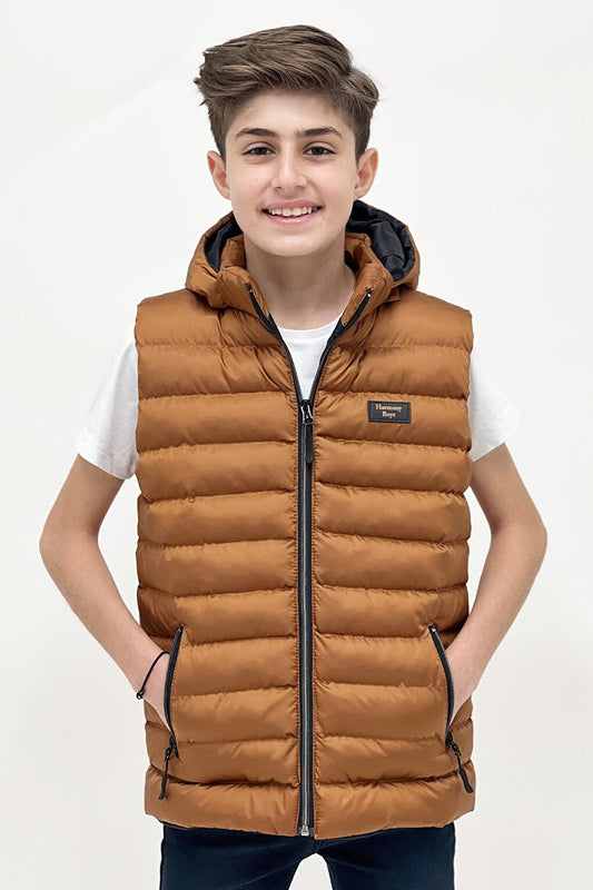 Boy's Fashion Trend Hooded Puffer Vest Ak215051