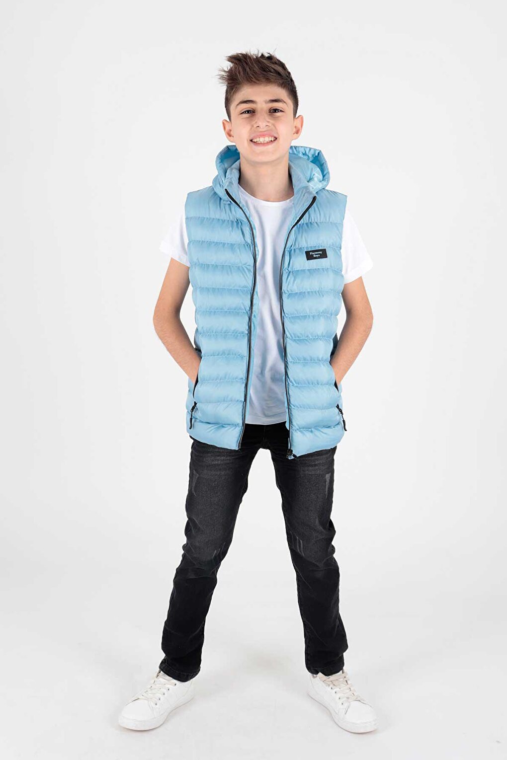 Boy's Fashion Trend Hooded Puffer Vest Ak215051