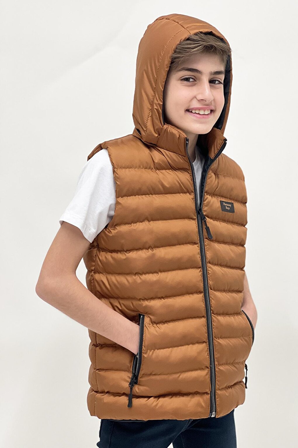 Boy's Fashion Trend Hooded Puffer Vest Ak215051