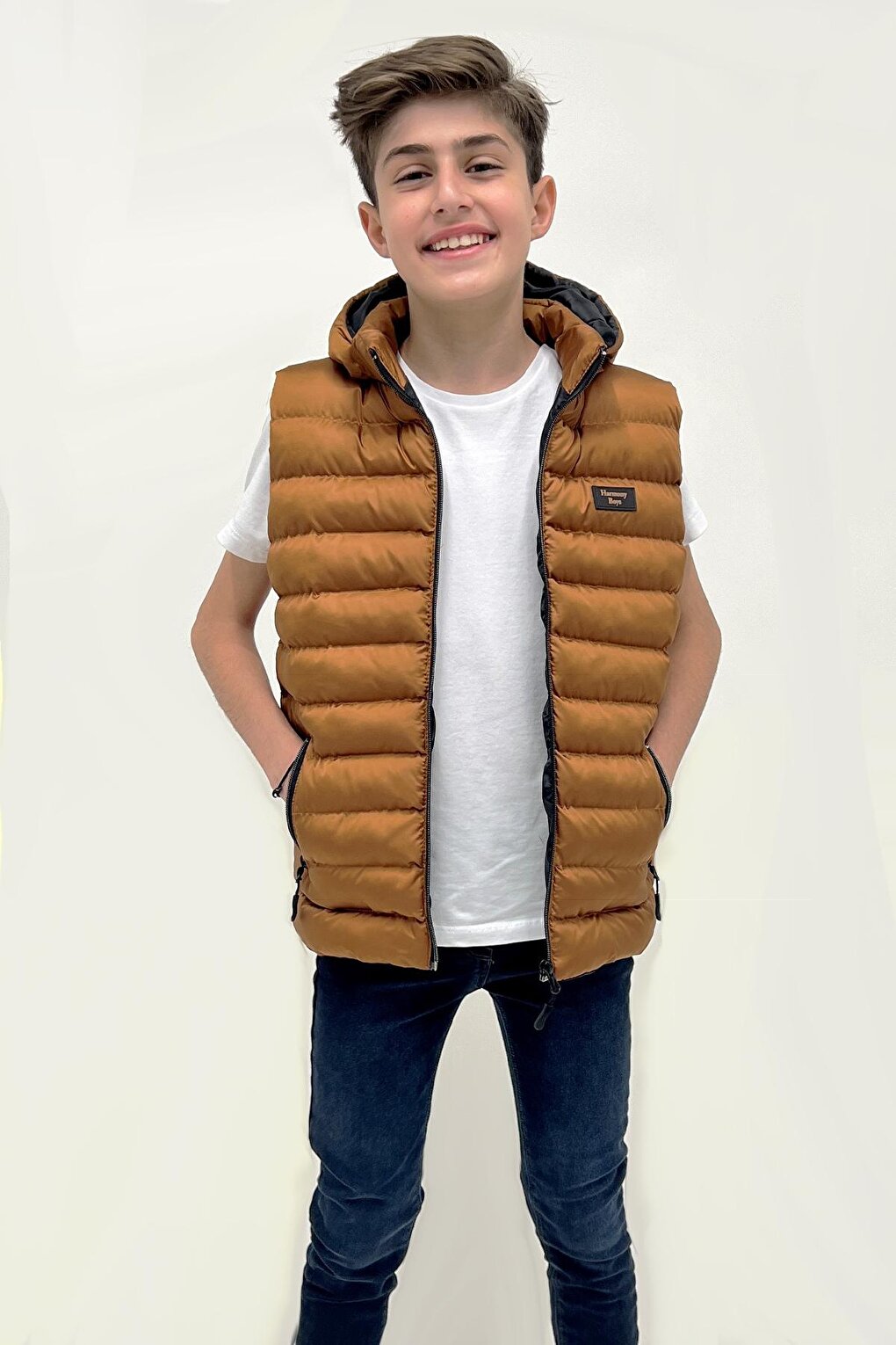 Boy's Fashion Trend Hooded Puffer Vest Ak215051