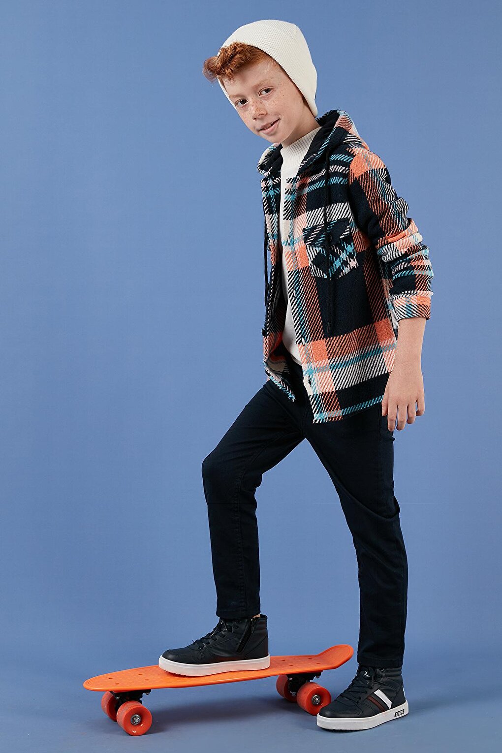 Hooded Double Pocket Plaid Winter Lumberjack Shirt CF24W81781