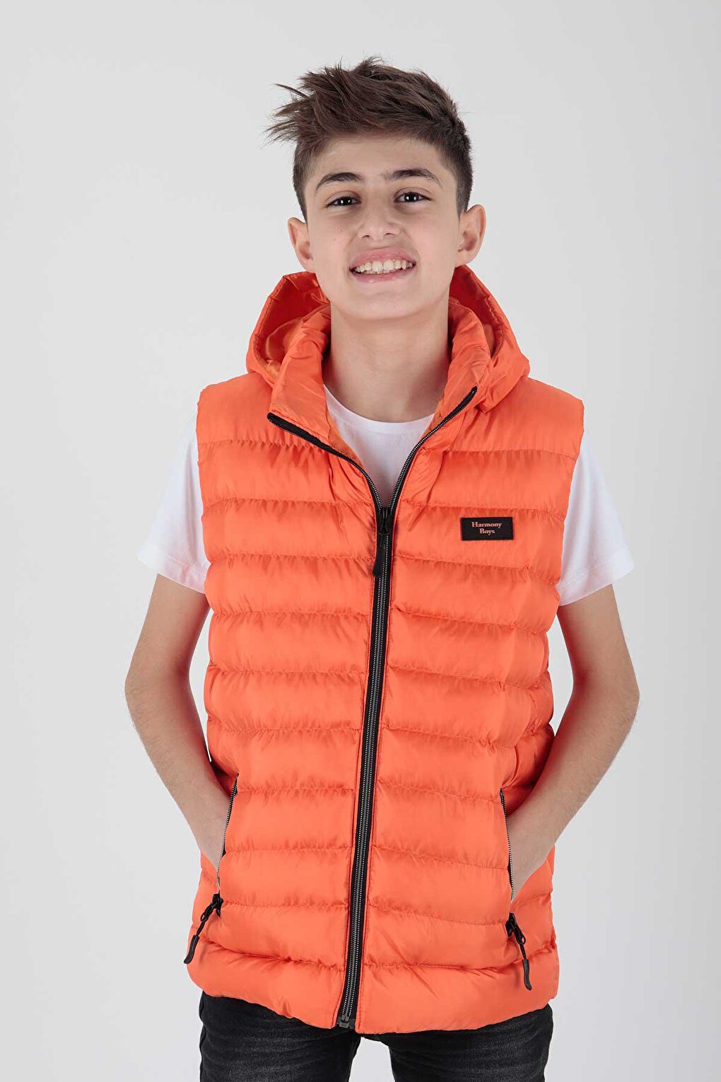 Boy's Fashion Trend Hooded Puffer Vest Ak215051