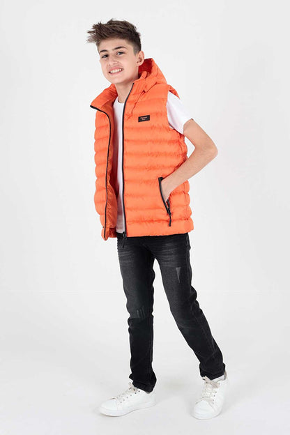 Boy's Fashion Trend Hooded Puffer Vest Ak215051