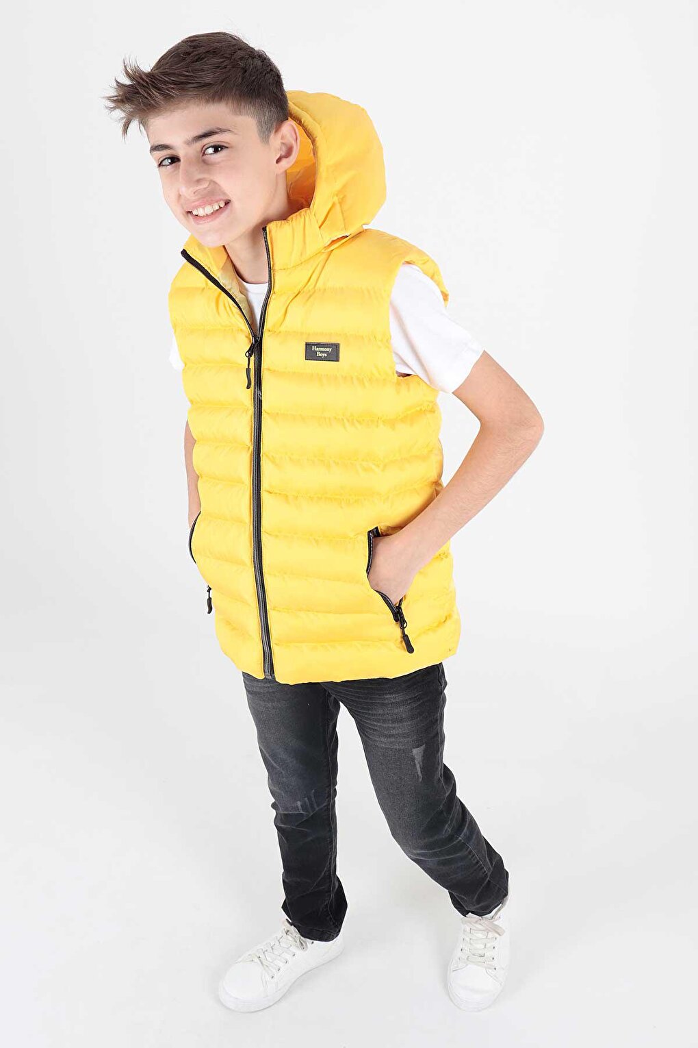 Boy's Fashion Trend Hooded Puffer Vest Ak215051