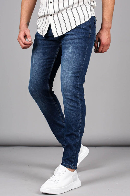 Straight Leg Relaxed Cut Men's Blue Jeans 6328