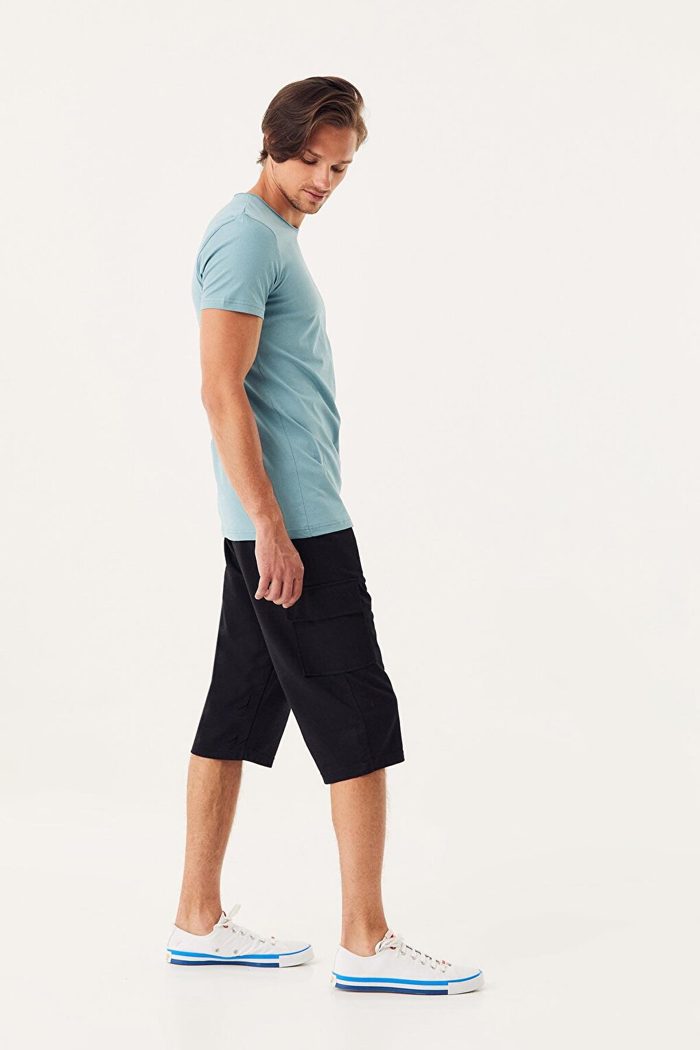 Capri with Elastic Waist Cargo Pocket