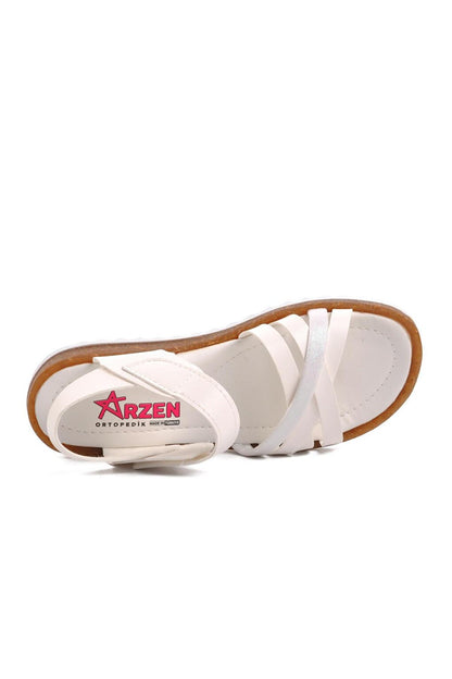 Arz 1100-F White Girl's Sandals