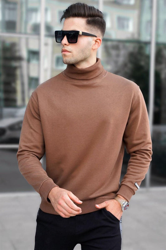 Turtleneck Brown Sweater 5317