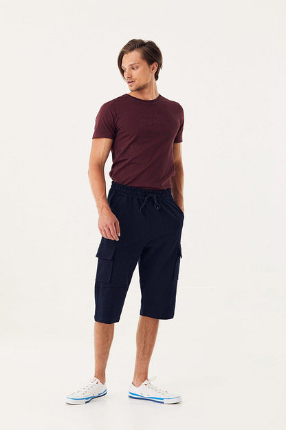 Capri with Elastic Waist Cargo Pocket