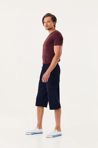 Capri with Elastic Waist Cargo Pocket