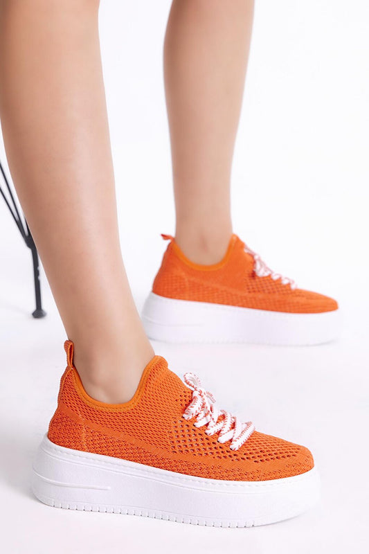 Women's Oranj Comfortable Mold High Sole Lace-up Tricot Sneaker