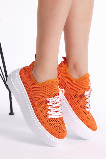 Women's Oranj Comfortable Mold High Sole Lace-up Tricot Sneaker