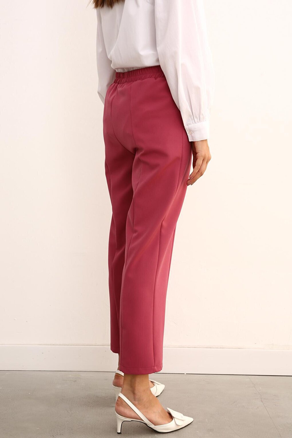 Rose Waist Elastic Wide Leg Trousers