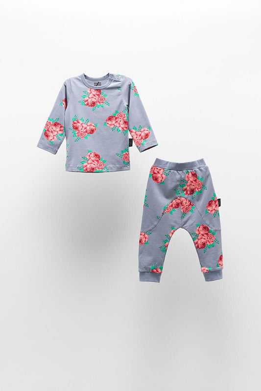 Patterned Long Sleeve Baby Boy 2-Piece Set