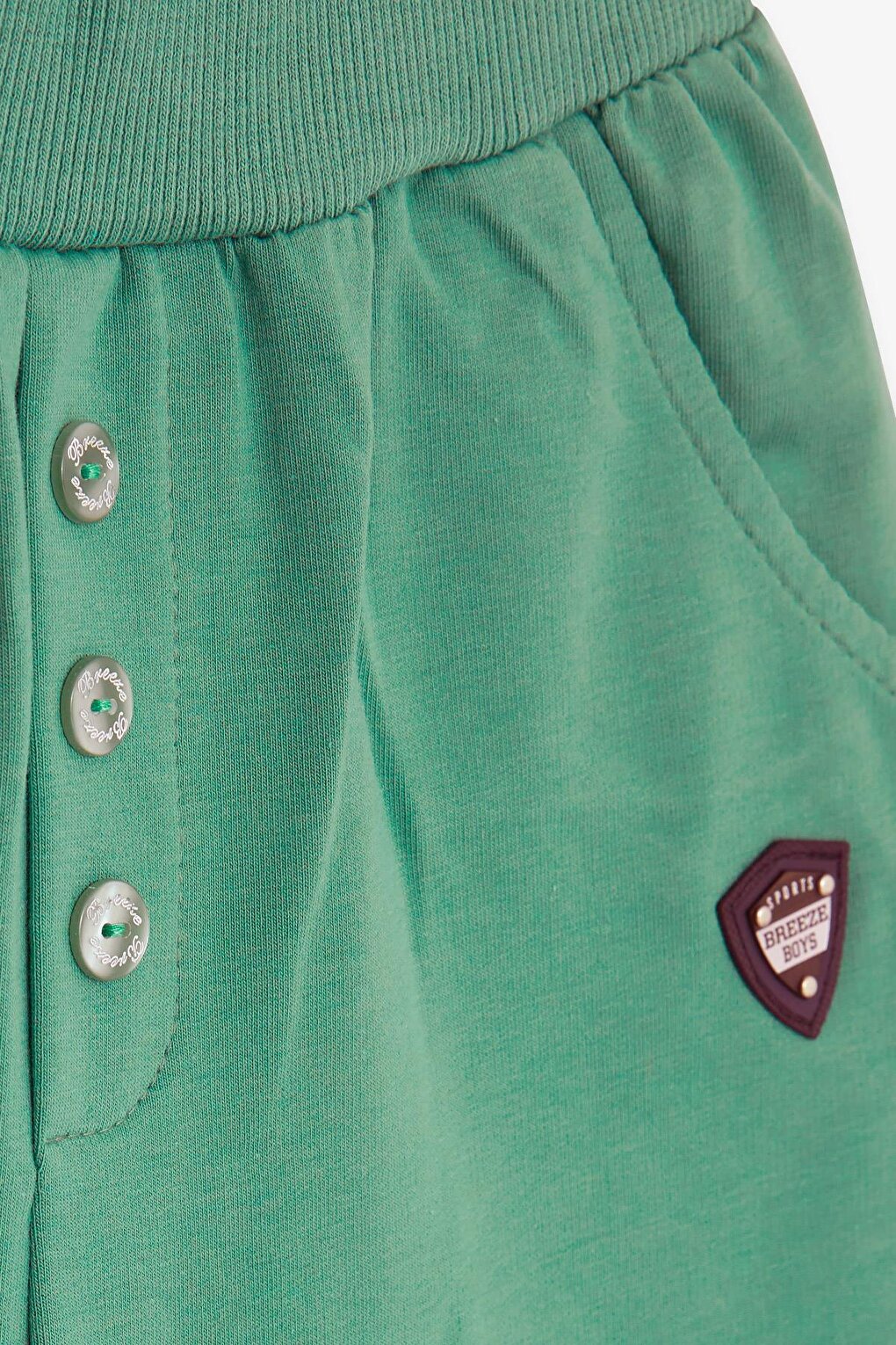 Boys' Sweatpants Basic Mint Green with Emblem (Age 4-8)