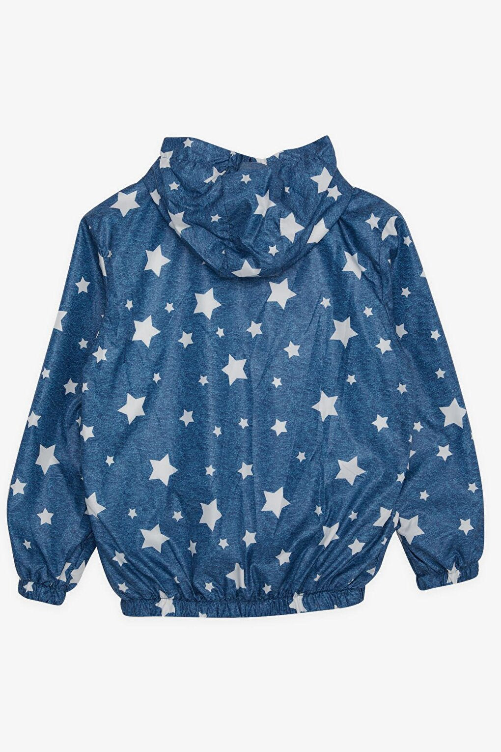 Boy's Raincoat Star Patterned Dark Blue (Age 8-10)