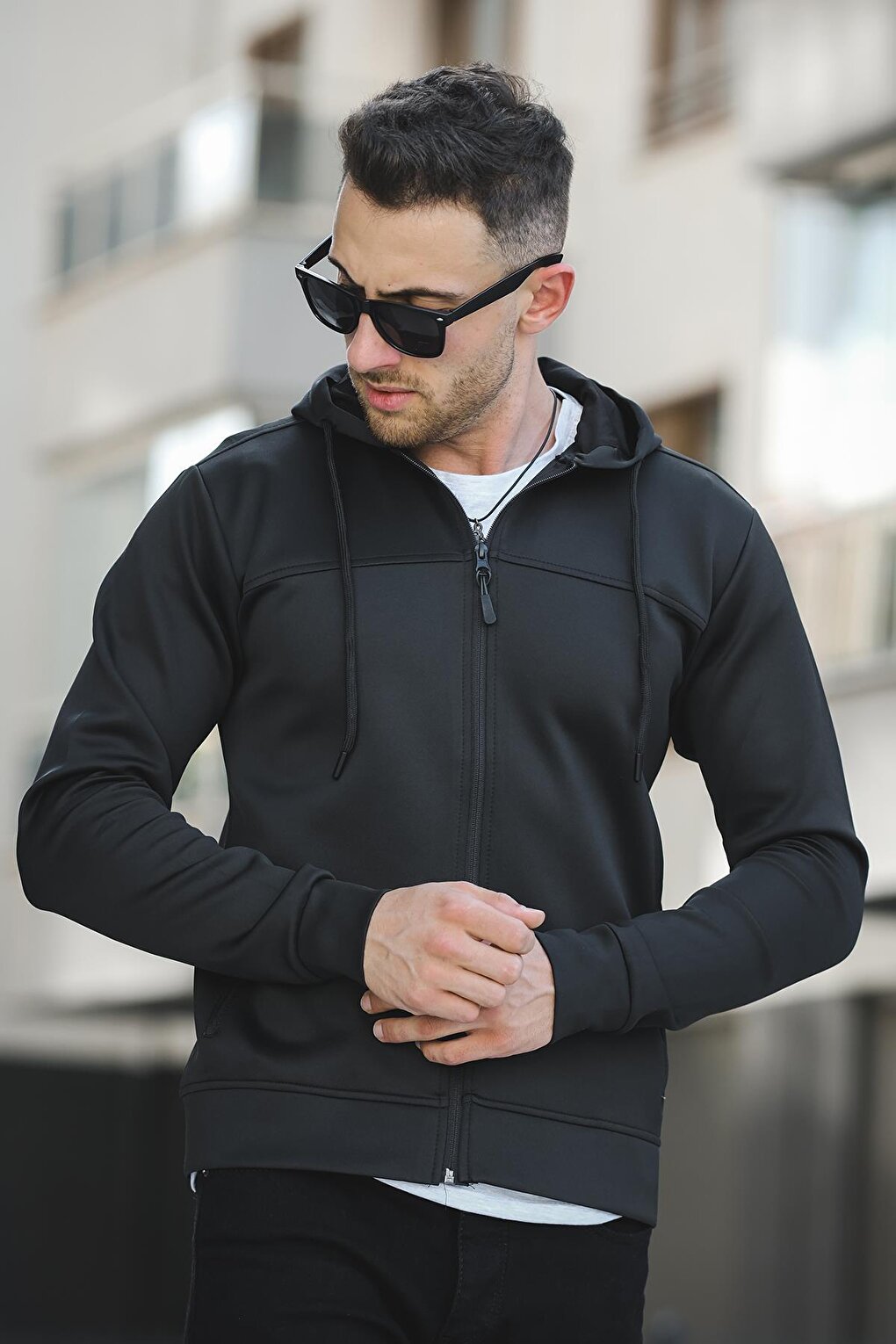 Training Scuba Fabric Hooded Zipper Jacket