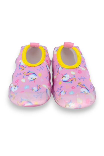 Unicorn Floral Pink Girl's Anti-Slip Sole Sea Shoes-F-7040