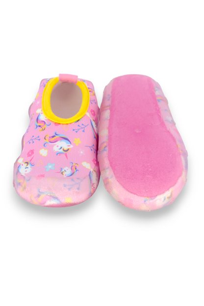 Unicorn Floral Pink Girl's Anti-Slip Sole Sea Shoes-F-7040