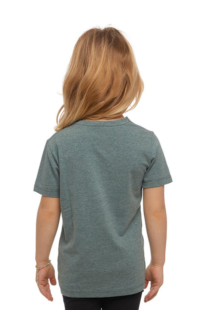 Dark Green Melange Unisex Crew Neck Short Sleeve T-Shirt