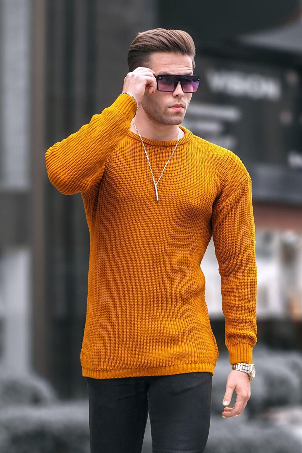 Mustard Basic Knitwear Men's Sweater 5990