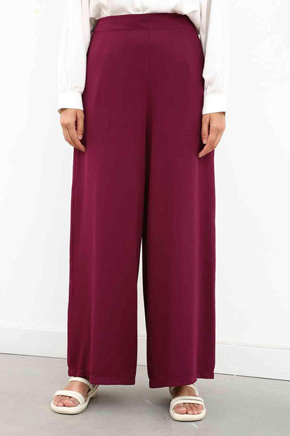 Plum Wide Leg Trousers