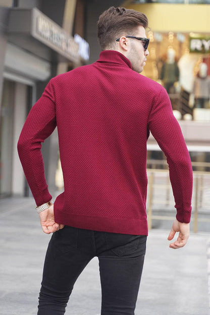 Claret Red Turtleneck Sweater 5989