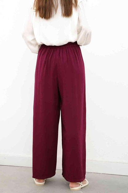 Plum Wide Leg Trousers